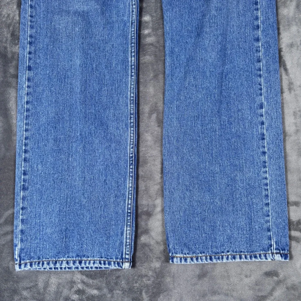 Levis 505 Regular Fit Straight Leg Jeans Mens 36x34 Medium Wash Blue Denim